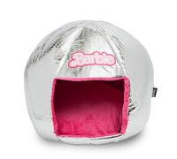 Barbie Dog Bed, Barbie Disco Ball Quilt with Pink Plush Interior, Donut