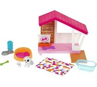 Barbie Dog Kennel Playset with Dogs and Accessories - Includes 2 Dog Figures, Kennel, Bed, Blanket, Bath, Water Bowl, and Chew Toy