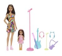 Barbie doll & accessories and sister pop star themed playset