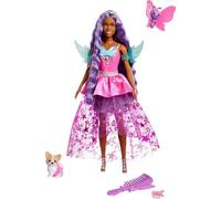 Barbie Doll Age 3+ with Two Fairytale Pets and Wing-Detailed Dress, Brooklyn” Doll From A Touch of Magic, 7-inch Long Fantasy Hair, HLC33