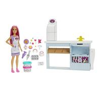Barbie® Doll and Accessories, Bakery Playset with Pink-Haired Petite Doll, Baking Station, Cake-Making Feature and 20+ Play Pieces, HGB73