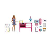 Barbie Doll & Accessories Pastry Making Cafe Dough Playset (HJY19) 18Pcs New Toy