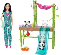 Barbie Baby Panda Care And Rescue Playset Color-Change Vet Doll 20+ Pieces HKT77