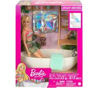 Barbie Doll and Bathtub Playset with Puppy Colourful Confetti