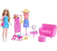 Barbie Doll and Fashion Set with Closet Accessories, 32 Pieces, Rack & Mannequin