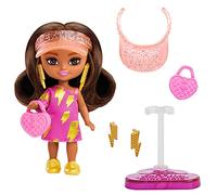 Barbie Doll, Barbie Extra Mini Minis Brunette Doll with Visor and Lightning Bolt Dress, Kids Toys, Clothes and Accessories, HPH20