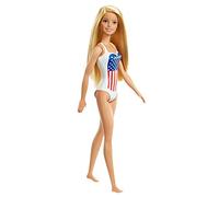 Barbie Doll, Blonde, in Swimsuit with US Flag