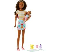 Barbie Doll Brunette Skipper Doll With Baby Figure & Accessories