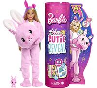 Barbie Doll, Cutie Reveal Bunny Plush Costume Doll with 10 Surprises, Mini Pet, Color Change and Accessories, HHG19
