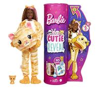 Barbie Doll, Cutie Reveal Kitty Plush Costume Doll with 10 Surprises, Mini Pet, Color Change and Accessories, HHG20