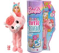 Barbie Doll, Cutie Reveal Llama Plush Costume Doll with 10 Surprises, Mini Pet, Color Change and Accessories, Fantasy Series, HJL60