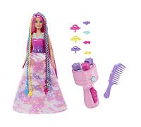 Doll, Fantasy Hair with Braid and Twist Styling, Rainbow Extensions, Twisting Tool with Accessories, HNJ06