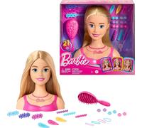 Barbie Doll Styling Head, Blond Hair with 20 Colorful Accessories, Doll Head for Hair Styling