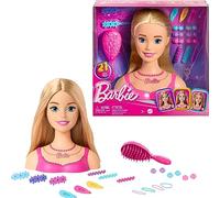 Barbie Doll Styling Head, Blond Hair with 20 Colorful Accessories, Doll Head for Hair Styling