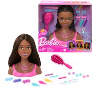 Barbie Doll Styling Head, Brown Hair with 20 Colorful Accessories, Doll Head for Hair Styling