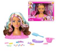 Barbie Doll Styling Head, Brown Hair with 20+ Hair Styling Accessories | Including Star & Butterfly Color Change Hair Clips, JFG82