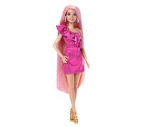 Barbie Doll with Extra-Long Blonde Rainbow Hair and Color Block Polka Dot Dress 10 Hair and Fashion Accessories
