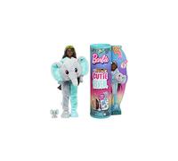 Barbie Dolls and Accessories, Cutie Reveal Doll with Elephant Plush Costume & 10 Surprises Including Color Change, Jungle Series