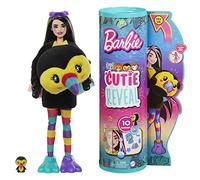 Barbie Dolls and Accessories, Cutie Reveal Doll with Toucan Plush Costume & 10 Surprises Including Color Change, Jungle Series