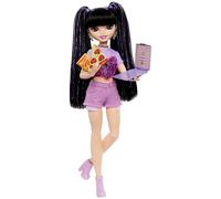 Barbie Dream Besties Doll Age 4+ & Accessories Playset, Renee with Long Black Hair, 11 Food & Video-Themed Pieces, HYC24