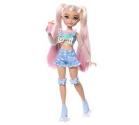 Barbie Dream Besties Doll and Accessories, Barbie “Malibu” Posable Roller Skating Fashion Doll with Blonde Hair, 9 Makeup Themed Pieces, JFX96