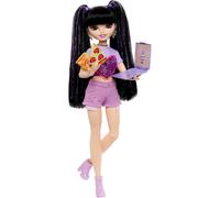 Barbie Dream Besties Doll & Accessories Playset, Renee with Long Black Hair, 11 Food & Video-Themed Pieces, HYC24