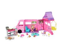 Barbie Dream Camper Playset with Roof Tent, Swing Chair, Fishing Pond, BBQ Grill with Color-Change Feature & 60+ Accessories Including Dough, HRJ78
