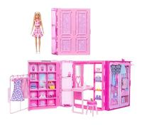 Barbie Dream Closet Toy Playset with Fashion Doll, Clothes, & Accessories, 3-ft-Wide with 25+ Pieces