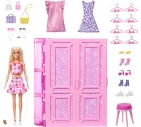 Barbie Dream Closet Toy Playset with Blonde Fashion Doll, Clothes & Accessories,