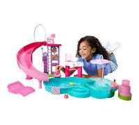 Barbie Dream Pool Playset with 6 Play Areas, Including Slide & Bubbling Hot Tub, Plus 20+ Accessories Like Pet, Floaties & More