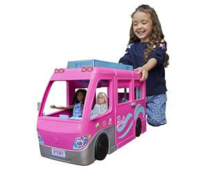 Barbie DreamCamper Playset & Camping Accessories | Including 30-Inch Slide, 7 Play Areas and 60 Camp Themed Accessories, Ages 3+, HCD46