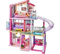 Barbie Dreamhouse Adventures playset, Dreamhouse large three-story dolls house, pink with transforming accessories FHY73