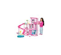 Barbie Dreamhouse, Pool Party Doll House with 75+ Pieces and 3-Story Slide, Barbie House Playset, Puppy Play Areas, HMX10