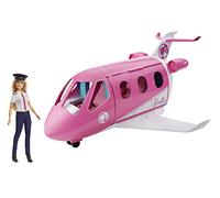 Barbie Dreamplane Transforming Playset with Doll, Reclining Seats and Working Overhead Compartments, Plus 15+ Pieces Including a Puppy and a Snack Cart, for Kids 3 Years Old and Up, GJB33