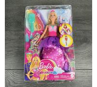 Barbie Dreamtopia 2-in-1 Princess to Mermaid Fashion Transformation Doll (Blonde, 11.5-in) with 3 Looks and Accessories, for 3 to 7 Year Olds