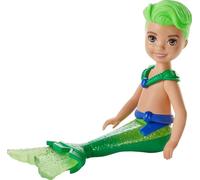Barbie GJJ91 Dreamtopia Chelsea Merboy Doll, 6.5-inch with Green Hair and Tail (