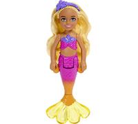 Barbie Dreamtopia Chelsea Mermaid Small Doll with Removable Hair Accessory, Wavy Blonde Hair & Ombre Tail, Bends at Waist