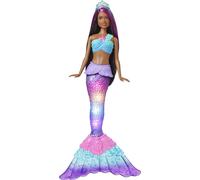 Barbie Dreamtopia Doll Mermaid Toy with Water-Activated Light-Up Tail Purple-Streaked Hair & 4 Colorful Light Shows