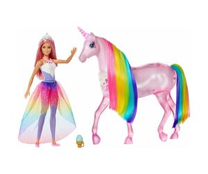 Barbie Dreamtopia Magical Lights Unicorn and Princess Barbie Doll