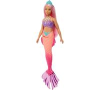 Barbie Dreamtopia Mermaid Doll (Curvy, Pink Hair) With Pink Ombre Mermaid Tail and Tiara, Toy for Kids Ages 3 Years Old and Up