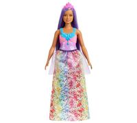 Barbie Dreamtopia Royal Doll with Curvy Body, Purple Hair & Sparkly Bodice Weari