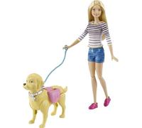 Barbie Dog Walker Doll and Potty Puppy Playset With Accessories DWJ68 Brand New