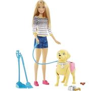 Barbie Dog Walker Doll and Potty Puppy Playset With Accessories DWJ68 Brand New