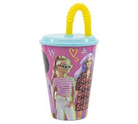 Barbie Easy Sport Tumbler with Lid and Straw for Easy and Safe Drinking, 430ml