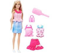 Barbie EASY TO DRESS Doll Featuring Easy to Dress, Snap on Fashions, Fashion Dolls with Brushable Blonde Hair, JMH18