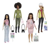 Barbie Eco-Leadership Team 4 Doll Set, Recycled Plastic (Except Head & Hair), Recycled Clothes Fabric, Accessories, Great Gift for Ages 3 Years Old &