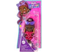 Barbie Extra Mini Doll Burgundy Hair Sunglasses Red Ruffle Dress HLN47 Toy