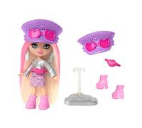 Barbie Extra Mini Minis Travel Doll with Metallic Desert Fashion and Festival Accessories, Barbie Extra Fly Small Doll , HPN07