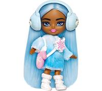 Barbie Extra Mini Minis Travel Doll with Winter Fashion and Accessories, Barbie Extra Fly Small Doll , HPN08 Blue,white