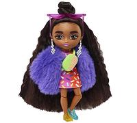 Barbie Extra Minis Doll 5.5in Wearing Sprinkle-Printed Dress & Furry Coat